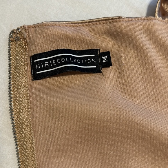 NWOT Bronze/Gold Satin Corset Front Tie Top Size M - Picture 6 of 13